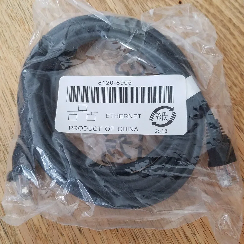 New Genuine HP Ethernet Cable 3M CAT5E Black 8120-8905